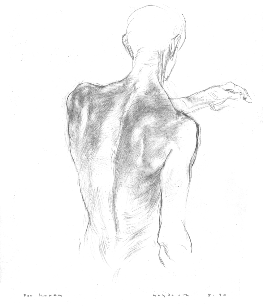 Back of man whitened